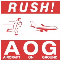 4"x4"Rush Aircraft On Ground Labels
