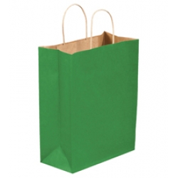 10x5x13 Kelly Green Tinted Shopping Bags