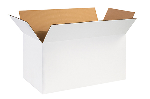 white cardboard boxes