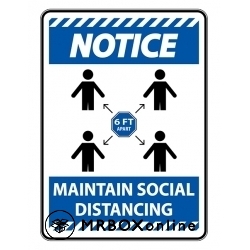 COVID-19 18x24 Corrugated Plastic Mask Social Distance Sign
