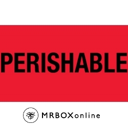 3x5 \"Perishable\" (Fluorescent Red) Labels