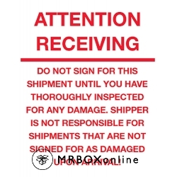 8x10 Attention Receiving Do Not Sign