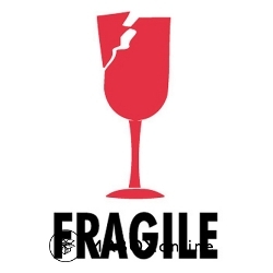 3x4 Fragile Broken Glass Labels