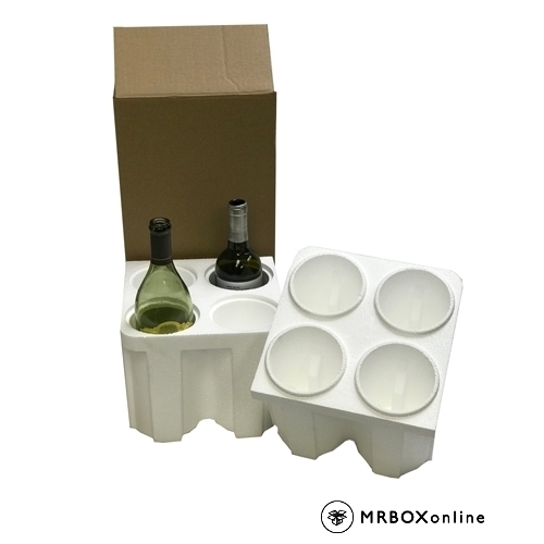 4 Bottle Foam Wine Shippers Wine Shipping Boxes