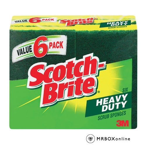 3M ScotchBrite Heavy Duty Sponge 6 pack Sponges