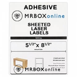 8.5x5.5 White Sheeted Laser Label